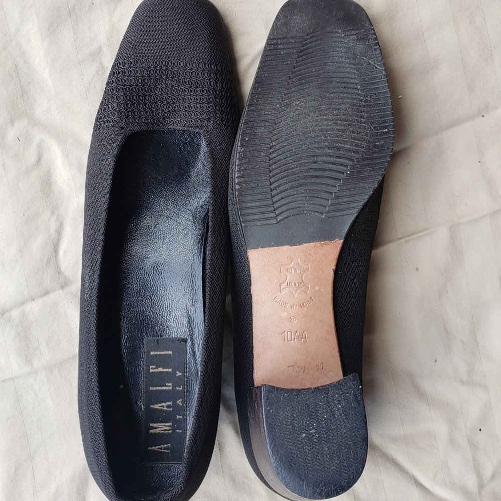Amalfi Italy woven fabric block heels
